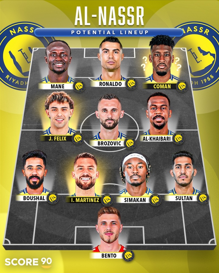 星空体育网址-和新月碰一碰！胜利新赛季首发：C罗+马内+科曼+菲利克斯+伊尼戈